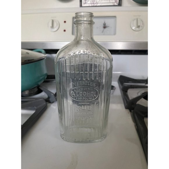 Vintage Bottle, Merrell’s Rubbing Alcohol glass bottle - Picture 5 of 5
